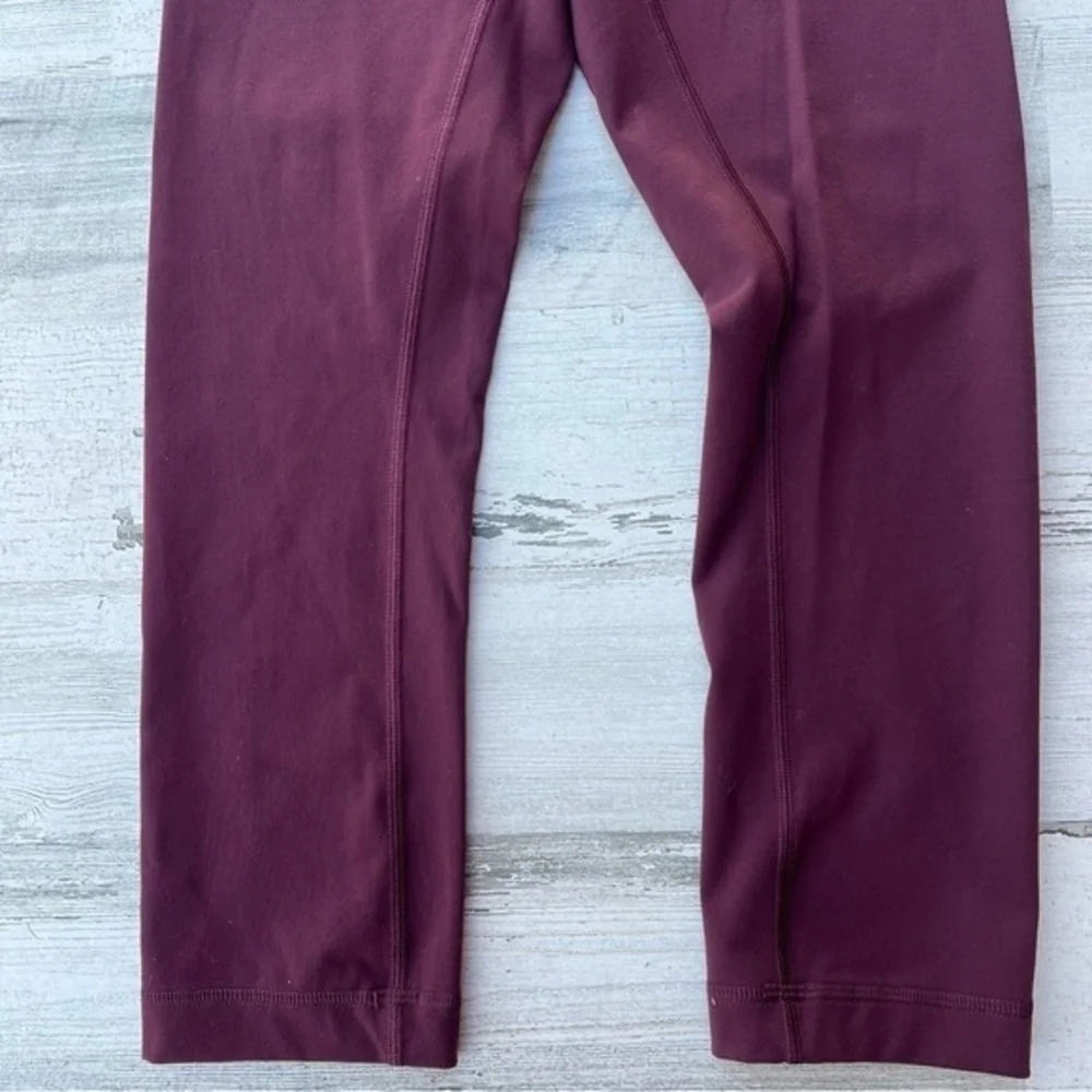 Lululemon Leggings Size 4 Red Wine Maroon‎ Womens Yoga Athleisure Wear